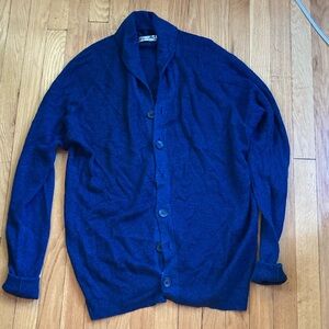 Blue XXL Peter Millar Shawl Collar Cardigan